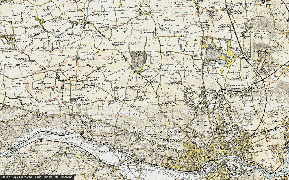 Old Map of Kenton Bank Foot, 1901-1903 in 1901-1903