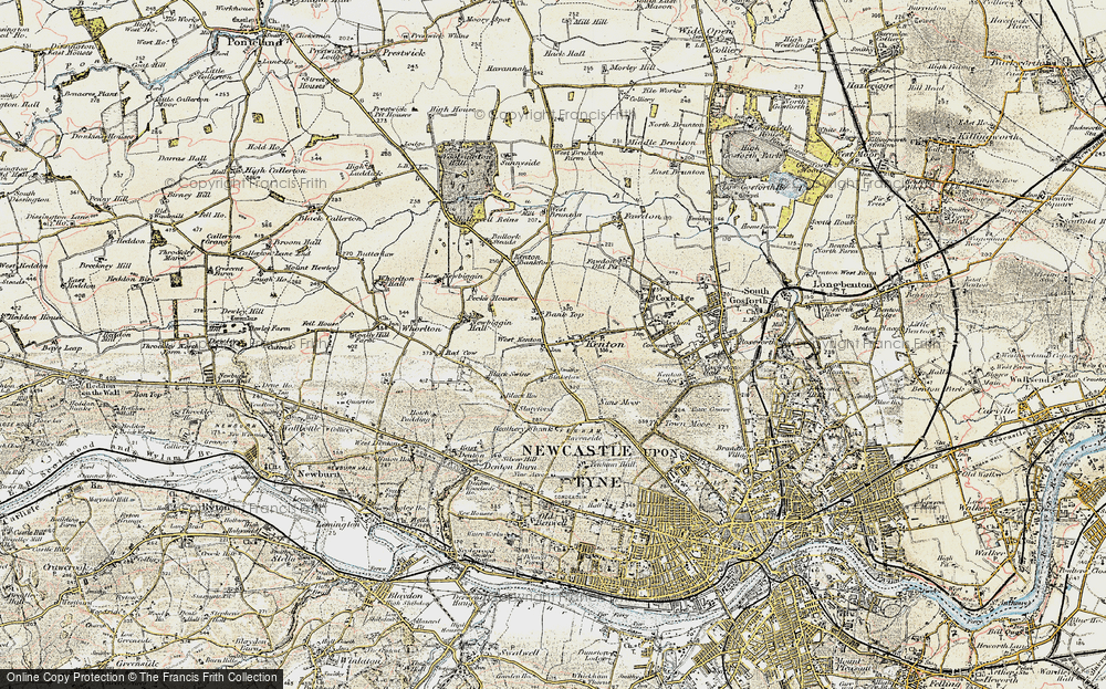 Old Map of Kenton Bar, 1901-1903 in 1901-1903