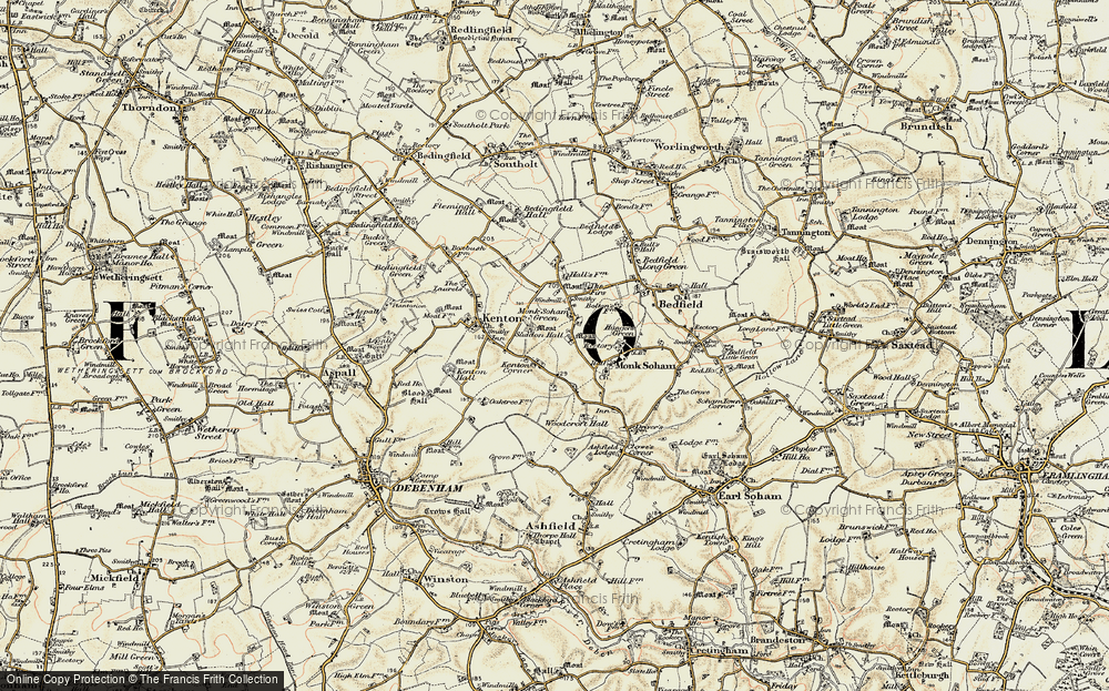 Old Map of Kenton Corner, 1898-1901 in 1898-1901