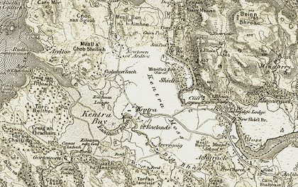 Old map of Kentra in 1906-1908
