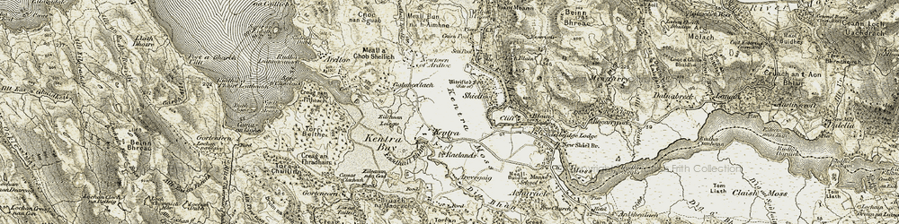 Old map of Kentra in 1906-1908