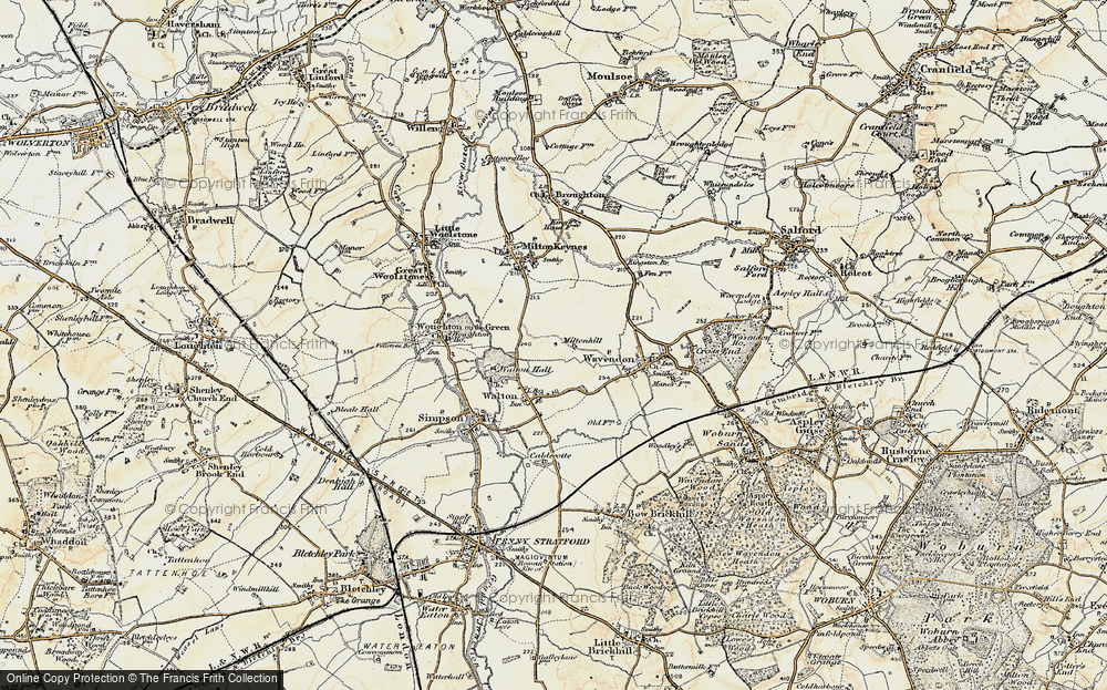 Old Map of Historic Map covering Monkston in 1898-1901