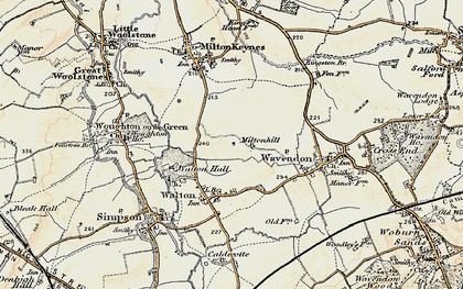 Old map of Kents Hill in 1898-1901