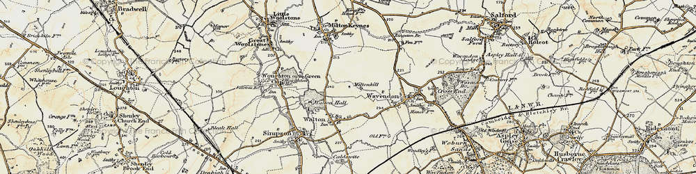 Old map of Kents Hill in 1898-1901