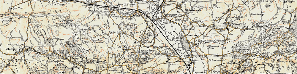 Old map of Awbridge Ho in 1897-1909