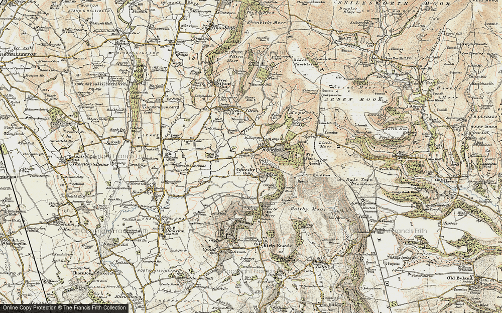 Old Map of Historic Map covering Whitestone Scar in 1903-1904