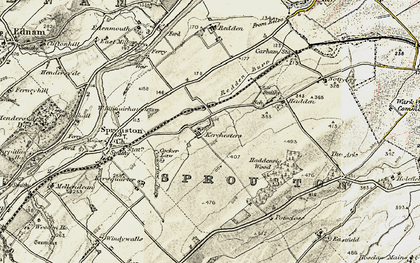Old map of Kerchesters in 1901-1904