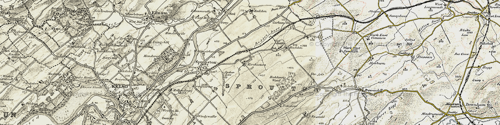 Old map of Kerchesters in 1901-1904