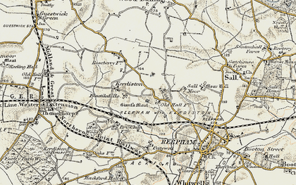 Old map of Kerdiston in 1901-1902