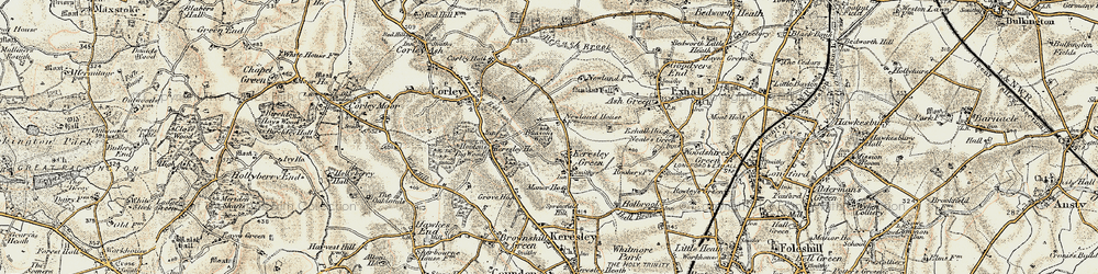 Old map of Keresley in 1901-1902