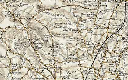 Old map of Keresley Newlands in 1901-1902