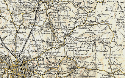 Old map of Kerridge-end in 1902-1903