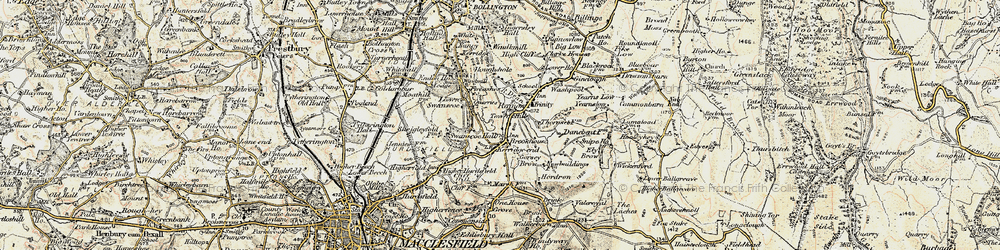 Old map of Kerridge-end in 1902-1903