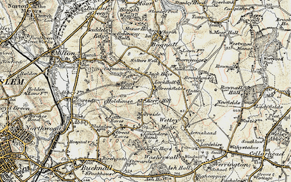 Old map of Wetley Moor in 1902