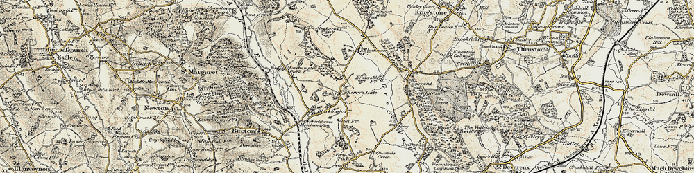 Old map of Kerry's Gate in 1900