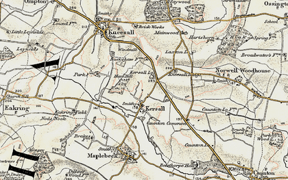 Old map of Kersall in 1902-1903