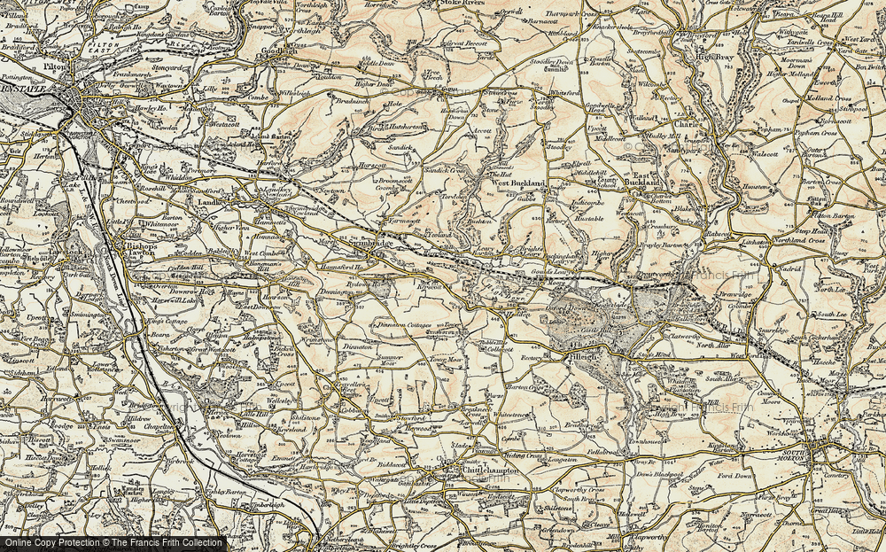 Old Map of Kerscott, 1900 in 1900