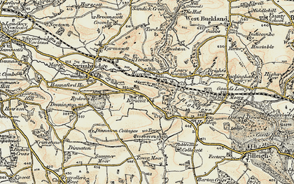 Old map of Kerscott in 1900