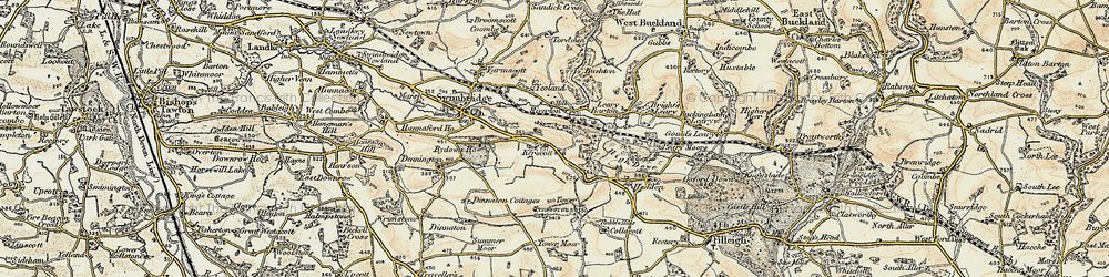 Old map of Kerscott in 1900