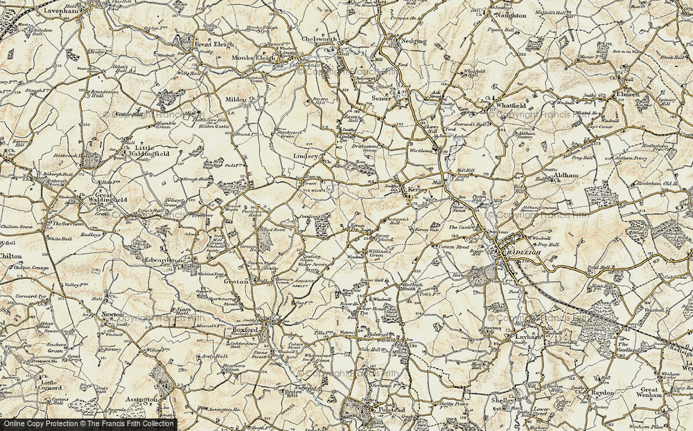 Old Map of Kersey Tye, 1898-1901 in 1898-1901