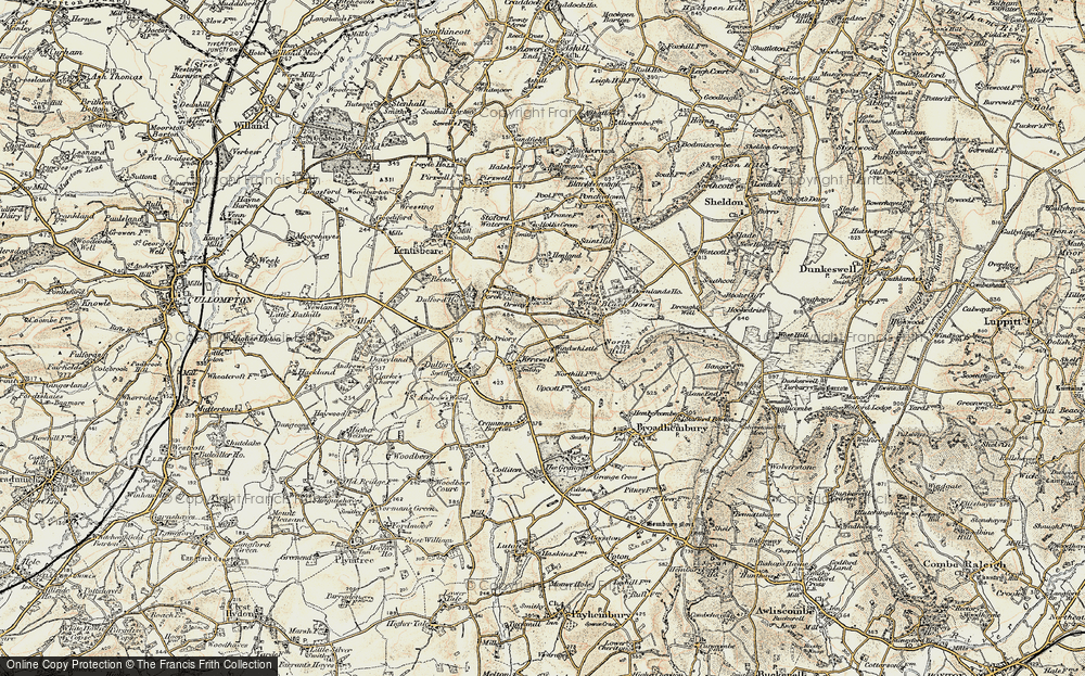Old Map of Kerswell, 1898-1900 in 1898-1900