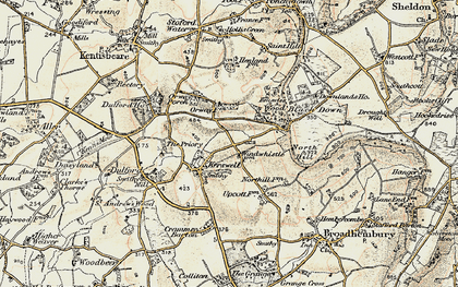 Old map of Kerswell in 1898-1900
