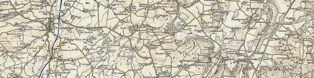 Old map of Kerswell in 1898-1900
