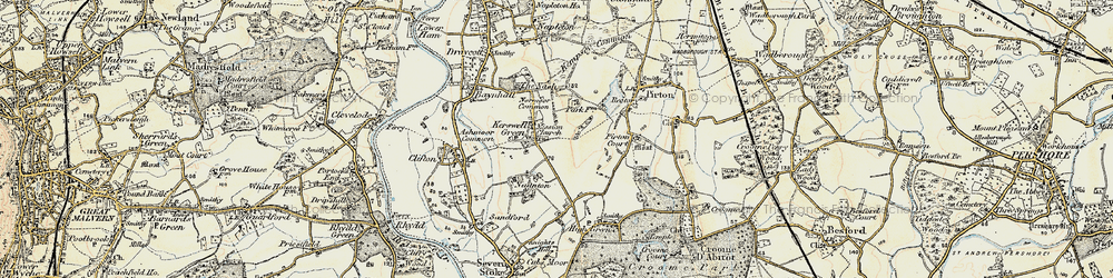 Old map of Kerswell Green in 1899-1901