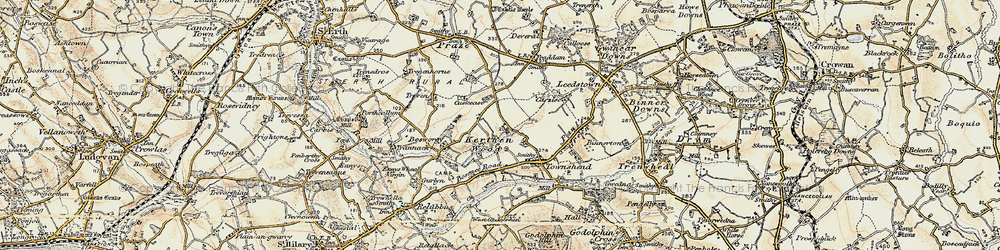 Old map of Kerthen Wood in 1900