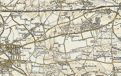 Old map of Kesgrave in 1898-1901