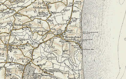 Old map of Kessingland in 1901-1902
