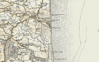 Old map of Benacre Ness in 1901-1902