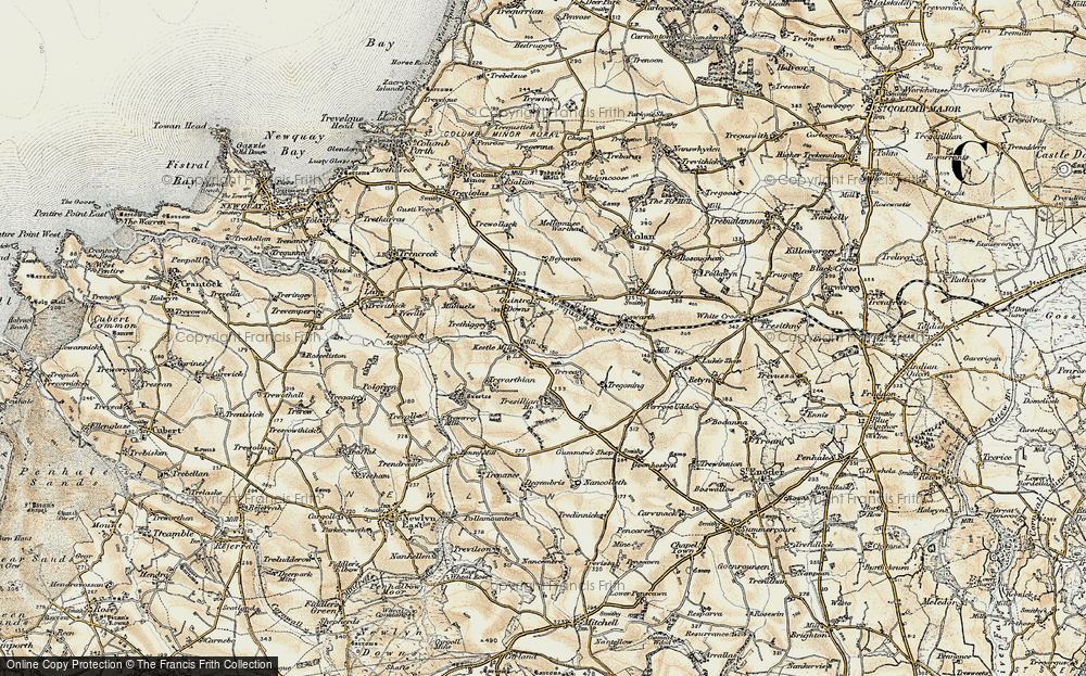 Old Map of Historic Map covering Coswarth in 1900