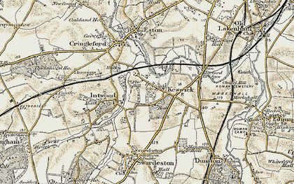 Old map of Keswick Hall (Coll) in 1901-1902
