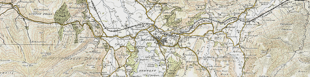 Old map of Keswick in 1901-1904