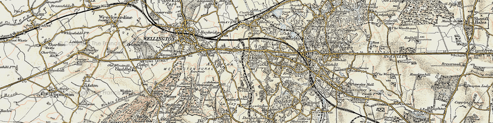 Old map of Ketley in 1902