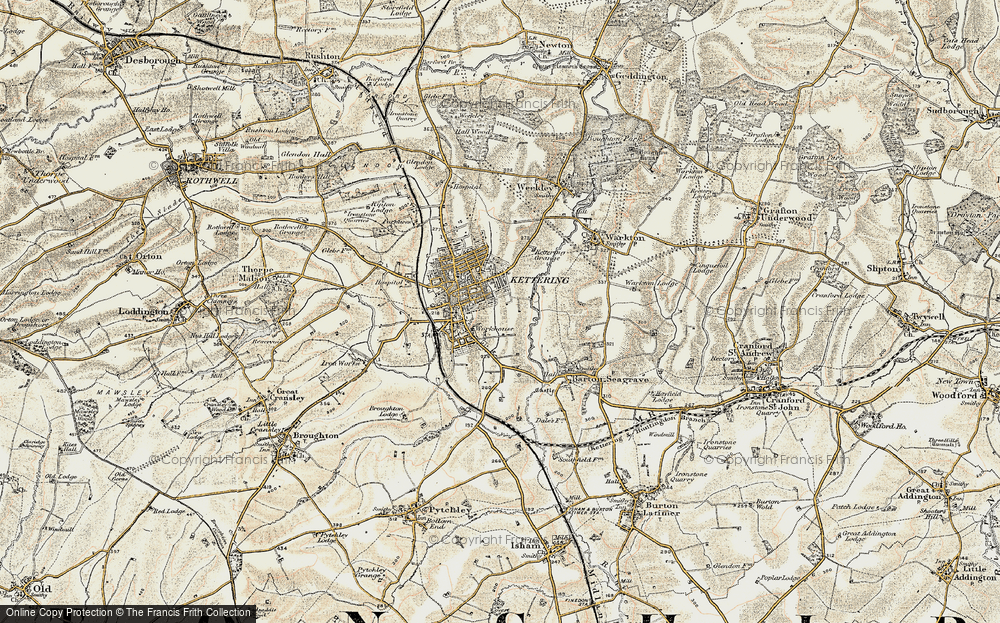 Old Map of Kettering, 1901-1902 in 1901-1902