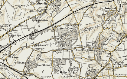 Old map of Ketteringham in 1901-1902
