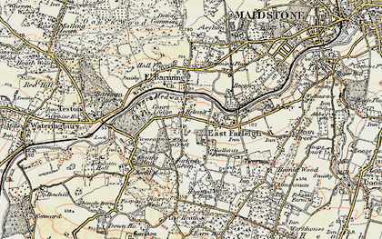 Old map of Kettle Corner in 1897-1898