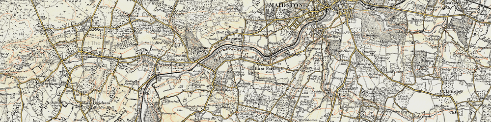 Old map of Kettle Corner in 1897-1898