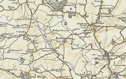 Old map of Kettlebaston in 1899-1901