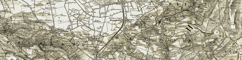 Old map of Kettlebridge in 1906-1908