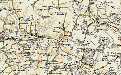 Old map of Kettleburgh in 1898-1901