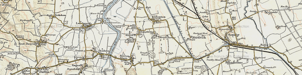 Old map of Hardwick in 1902-1903