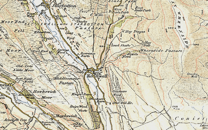 Old map of Kettlewell in 1903-1904