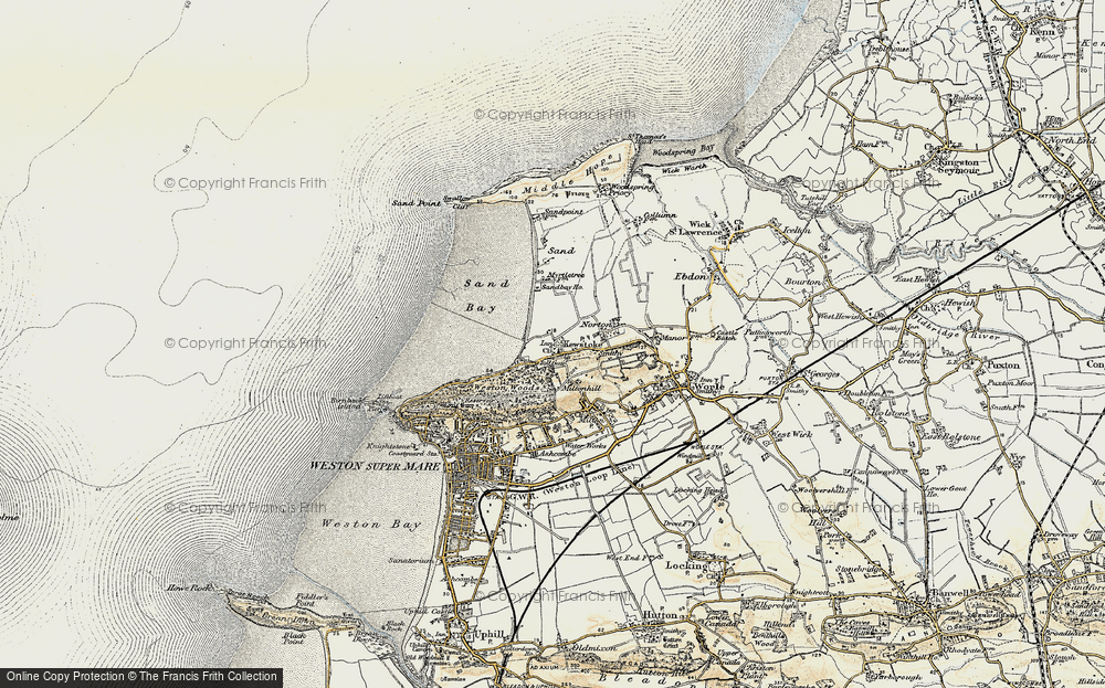 Old Map of Kewstoke, 1899-1900 in 1899-1900