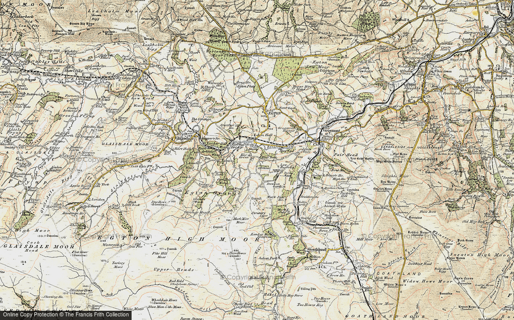 Old Map of Historic Map covering Blue Beck in 1903-1904