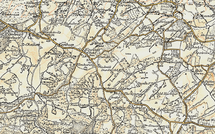 Old map of Key's Green in 1897-1898