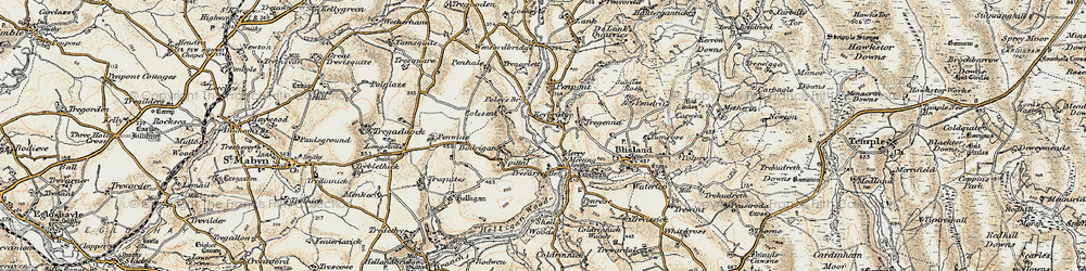 Old map of Keybridge in 1900