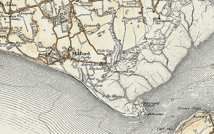 Old map of Keyhaven in 1899-1909